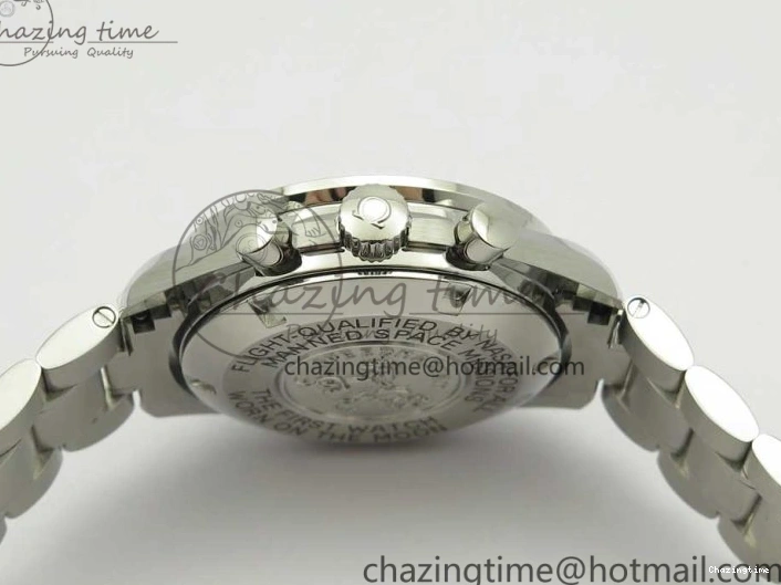 0318 WaterResistant Speedmaster SS Sapphire Crystal Panda White Black Dial on SS Bracelet Manual Winding Chrono Movement 7956